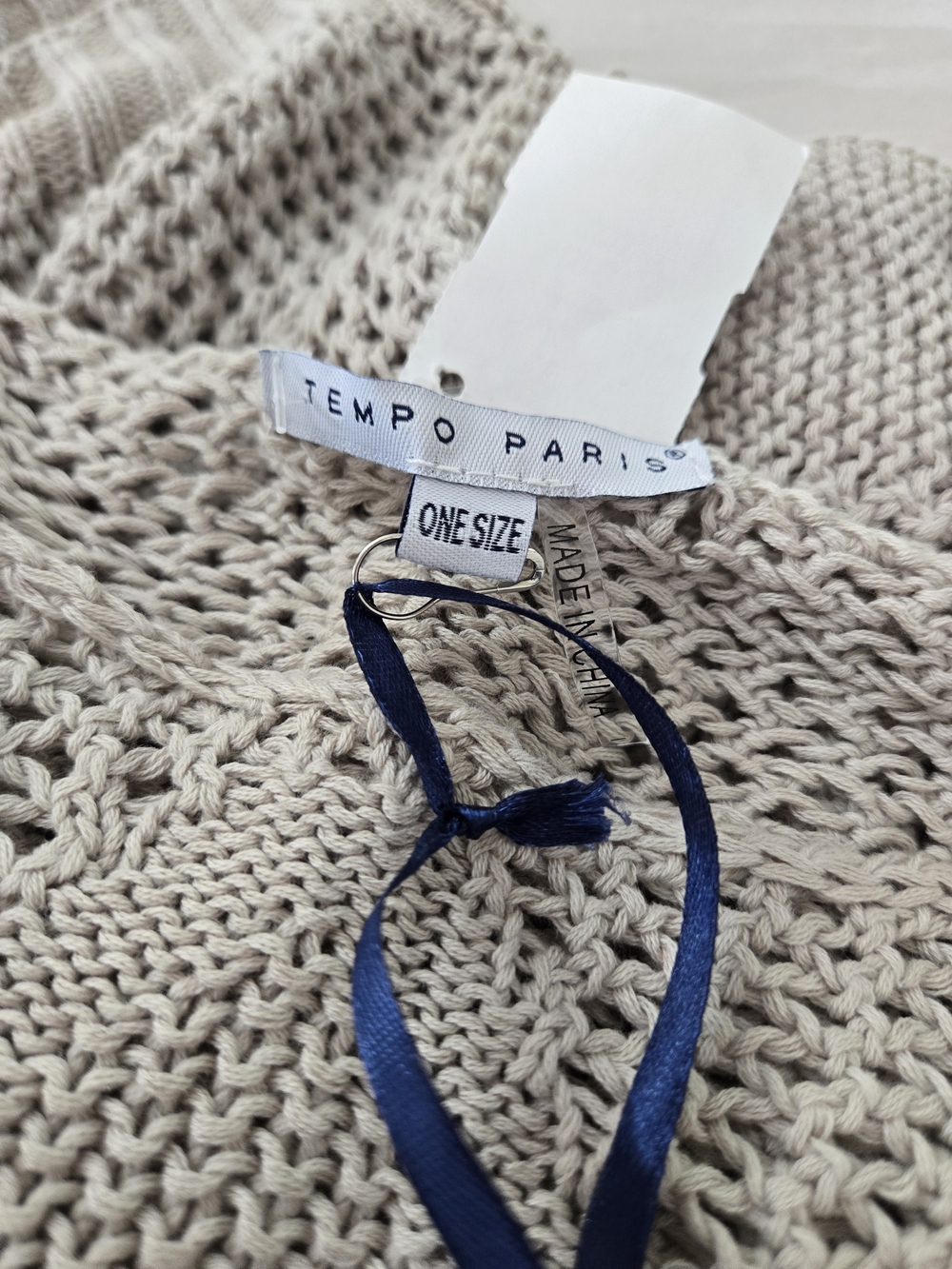 NWT Tempo Paris Womens Crochet Star Sweater One Size 100% Cotton Boho Open Knit - Picture 13 of 16